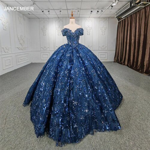 Romantic Evening Dresses Organza Ball Gown Ribbons V-Neck Long Wedding Guest Dress Sequined Appliques DY9958 Vestidos De Fiesta