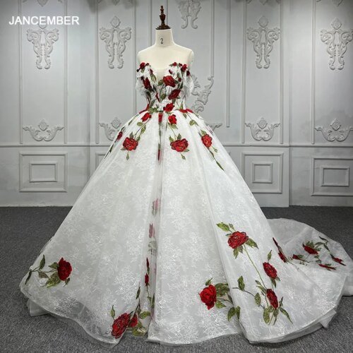 Quinceanera Dresses Ball Gown Flower Vestidos De 15 Años White Sweetheart Flower Evening Party Dress