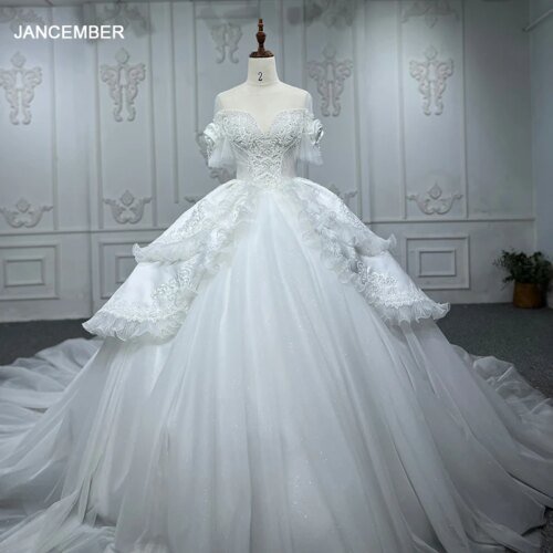 Classic Bridal Dresses 2022 Organza Ball Gown Sweetheart Button Wedding Dresses For Women Beading Tiered DY2135 Robe Mariage