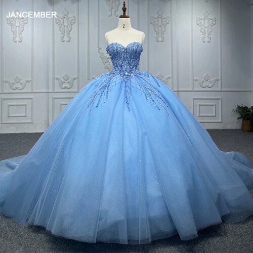 Blue Evening dresses Ball Gown Sequins Tulle Quinceanera Dress 2022 Sweetheart Beading DY9917 vestidos de quinceañera