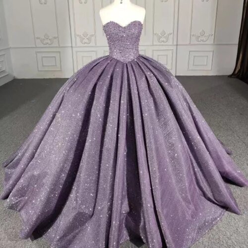 Luxury Women's Quinceanera Dresses Sweetheart Sleeveless Crystal Sparkling Sequin Backless DY1116 High Quality Party Gown Prom