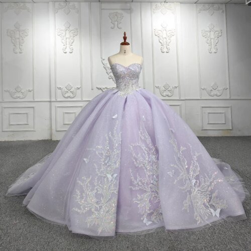 JANCEMBER Quinceañera Dresses Ball Gown Purple Sequined Sweetheart DY6534 Beading Evening Party Dresses Porno Niña De 15 Años