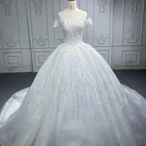 Exquisite Classic Bridal Dress 2023 Ball Gown Sweetheart Off the Shoulder Short Sleeves DY6626 Beading Lace Up платья